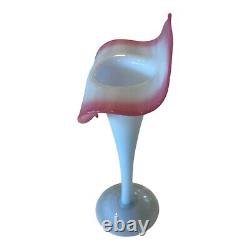 Antique Pairpoint Peach Blow Jack In The Pulpit Opalescent Art Glass Vase