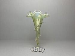 Antique Stourbridge Art Nouveau Vaseline Opalescent Glass Vase