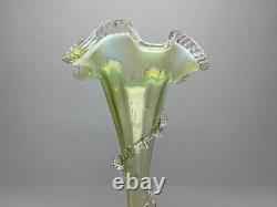 Antique Stourbridge Art Nouveau Vaseline Opalescent Glass Vase