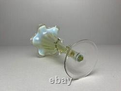 Antique Stourbridge Art Nouveau Vaseline Opalescent Glass Vase