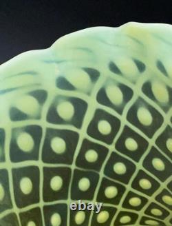 Antique Uranium Vaseline Opalescent Glass Lamp Shade Arts & Crafts A/f