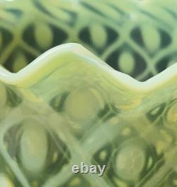 Antique Uranium Vaseline Opalescent Glass Lamp Shade Arts & Crafts A/f