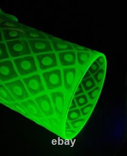 Antique Uranium Vaseline Opalescent Glass Lamp Shade Arts & Crafts A/f