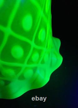 Antique Uranium Vaseline Opalescent Glass Lamp Shade Arts & Crafts A/f