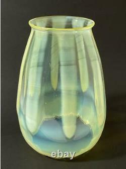 Antique Uranium Vaseline Opalescent Green Glass Oil Lamp Light Shade