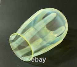 Antique Uranium Vaseline Opalescent Green Glass Oil Lamp Light Shade