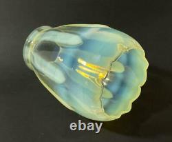 Antique Uranium Vaseline Opalescent Green Glass Oil Lamp Light Shade