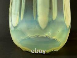 Antique Uranium Vaseline Opalescent Green Glass Oil Lamp Light Shade