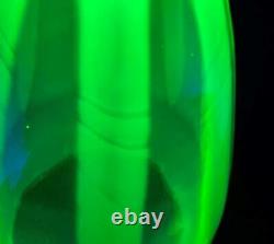 Antique Uranium Vaseline Opalescent Green Glass Oil Lamp Light Shade