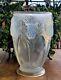 Antique Vase 1920s Signed Verlys France Art Deco Opalescent Molded Art Glass