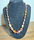Antique Venetian Fire Opalescent Foil Glass Graduating Beads Necklace/ Choker