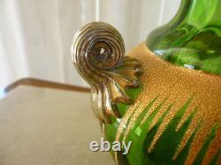 Antique Victorian Bohemian Moser Karlsbad Art Glass Crystal Gilt Opalescent Vase