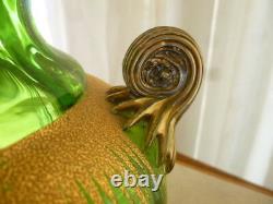 Antique Victorian Bohemian Moser Karlsbad Art Glass Crystal Gilt Opalescent Vase