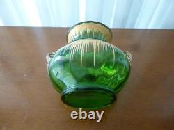 Antique Victorian Bohemian Moser Karlsbad Art Glass Crystal Gilt Opalescent Vase