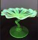 Antique Victorian John Walsh Vaseline / Uranium Opalescent Art Glass Flower Rare