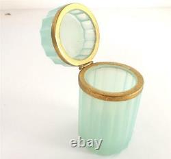 Antique Vintage Cut Glass Opaline Casket French Bohemian Venetian