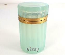 Antique Vintage Cut Glass Opaline Casket French Bohemian Venetian