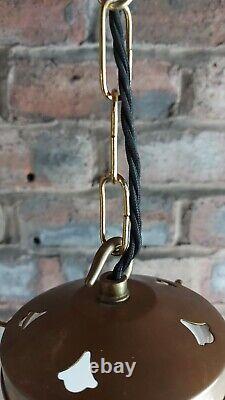 Antique Vintage Floral White Art Deco Pendant Light Opaline Brass Gallery & Hook