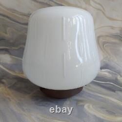 Antique Vintage Opaline White Art Deco Pendant Light Shade With Gallery No Flex