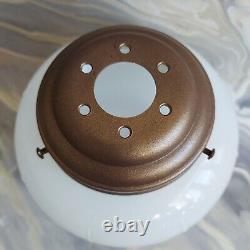 Antique Vintage Opaline White Art Deco Pendant Light Shade With Gallery No Flex
