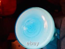 Antique Vtg Art glass blue opalescent Glass Fenton