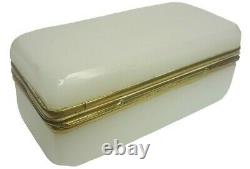 Antique White French Opaline Glass Box/Casket France, 19th C
