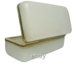 Antique White French Opaline Glass Box/Casket France, 19th C