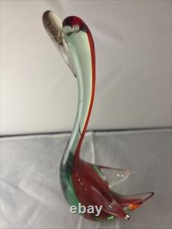 Antonio da Ros For Cenedese Murano Sommerso Art hand blown Glass Swans C1960s