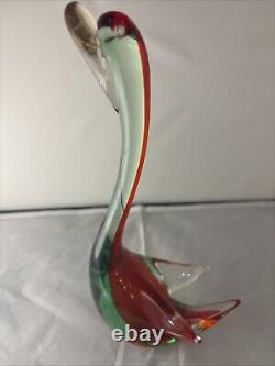 Antonio da Ros For Cenedese Murano Sommerso Art hand blown Glass Swans C1960s