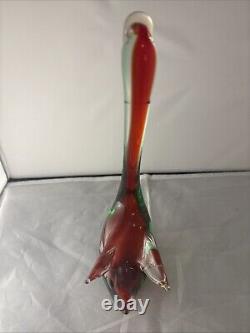 Antonio da Ros For Cenedese Murano Sommerso Art hand blown Glass Swans C1960s