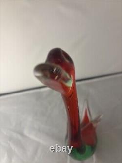 Antonio da Ros For Cenedese Murano Sommerso Art hand blown Glass Swans C1960s