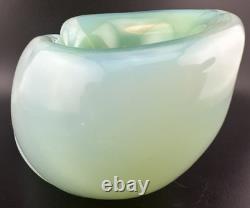 Archimede Seguso Murano Blue Green Opalescent Glass Conch Shell Bowl Paperweight