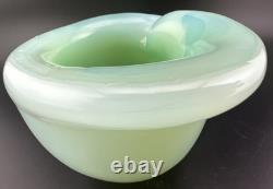 Archimede Seguso Murano Blue Green Opalescent Glass Conch Shell Bowl Paperweight