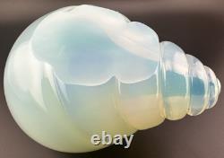 Archimede Seguso Murano Blue Green Opalescent Glass Conch Shell Bowl Paperweight