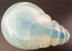 Archimede Seguso Murano Blue Green Opalescent Glass Conch Shell Bowl Paperweight