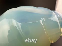 Archimede Seguso Murano Blue Green Opalescent Glass Conch Shell Bowl Paperweight