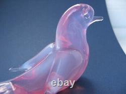 Archimede Seguso Murano Vintage Art Glass Rare Opalescent Pink Gorgeous Bird