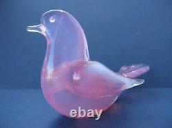 Archimede Seguso Murano Vintage Art Glass Rare Opalescent Pink Gorgeous Bird