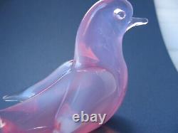 Archimede Seguso Murano Vintage Art Glass Rare Opalescent Pink Gorgeous Bird