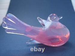 Archimede Seguso Murano Vintage Art Glass Rare Opalescent Pink Gorgeous Bird