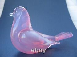 Archimede Seguso Murano Vintage Art Glass Rare Opalescent Pink Gorgeous Bird