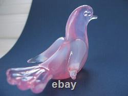 Archimede Seguso Murano Vintage Art Glass Rare Opalescent Pink Gorgeous Bird