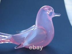 Archimede Seguso Murano Vintage Art Glass Rare Opalescent Pink Gorgeous Bird
