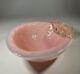 Archimede Seguso Opalescent Pink Opal 24k Gold Flakes Apple Bowl Mid-century