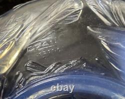 Art Deco 1930's BLUE OPALESCENT NESTING BIRDS CENTREPIECE BOWL 9 SIGNED EZAN