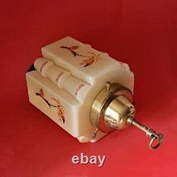 Art Deco 1930s Cream Opaline Glass Pendant Light with Original Brass Fittings