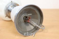 Art Deco Chrome Suspension Light Opaline White Glass Globe 1930s-40s Italy