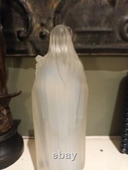 Art Deco Etling France Opalescent Glass Madonna Virgen Mary / Saint Theresa