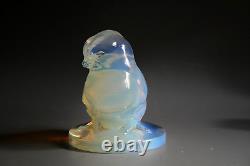 Art Deco Ferjac Opalescent Glass Figurine / Paperweight