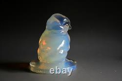 Art Deco Ferjac Opalescent Glass Figurine / Paperweight